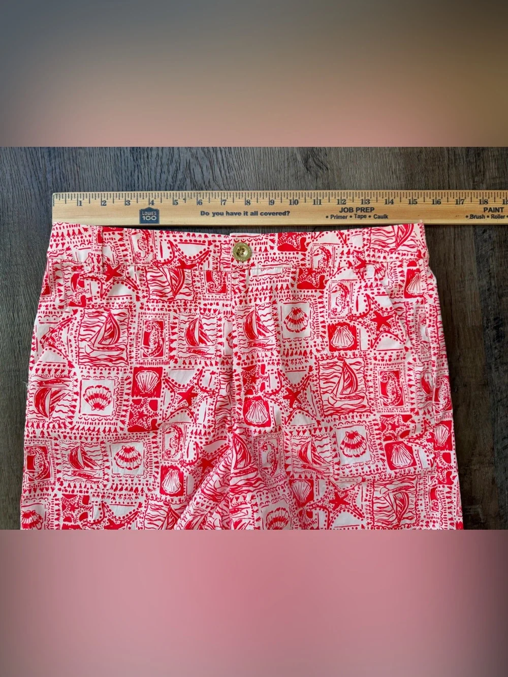 Lilly Pulitzer Gretchen Shorts Miner Red Seaside Harbour Size 6 Nautical 🐚🐚🐚